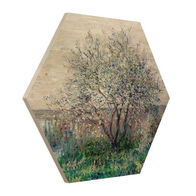 Quadros em madeira paisagens Claude Monet - Spring in Vétheuil