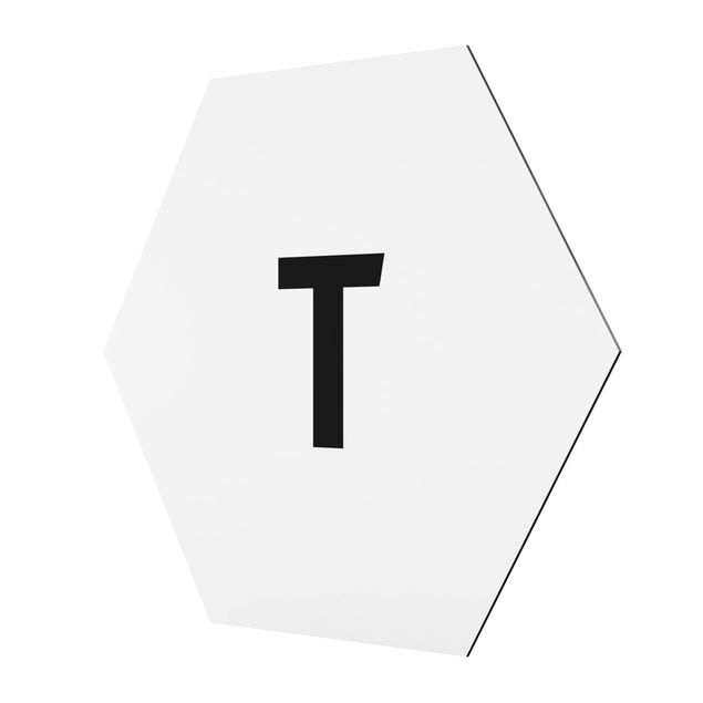 Quadros hexagonais Letter White T