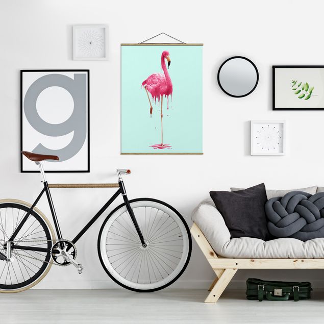 quadros decorativos para sala modernos Melting Flamingo