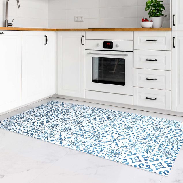 decoraçao cozinha Tile Pattern Blue White