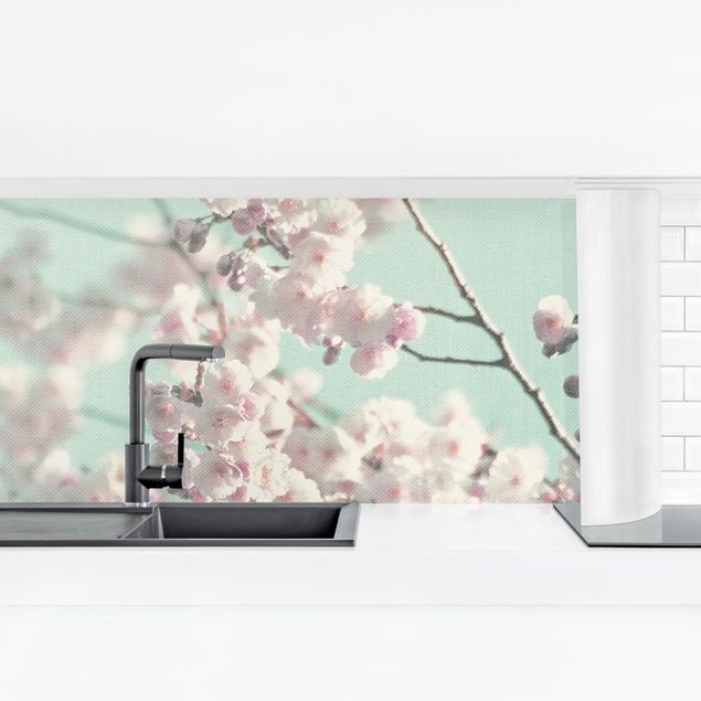 backsplash cozinha Dancing Cherry Blossoms On Canvas