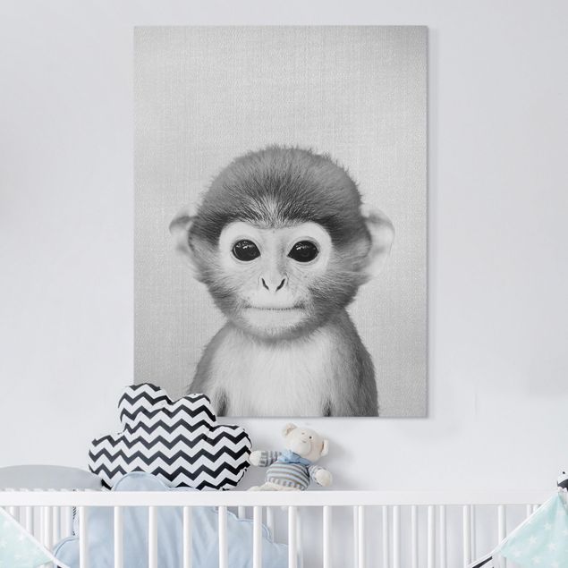 Telas decorativas macacos Baby Monkey Anton Black And White