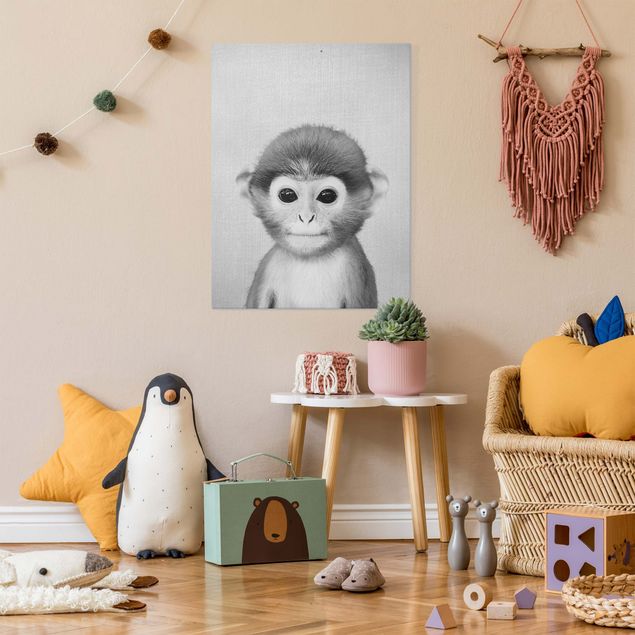 Decoração para quarto infantil Baby Monkey Anton Black And White