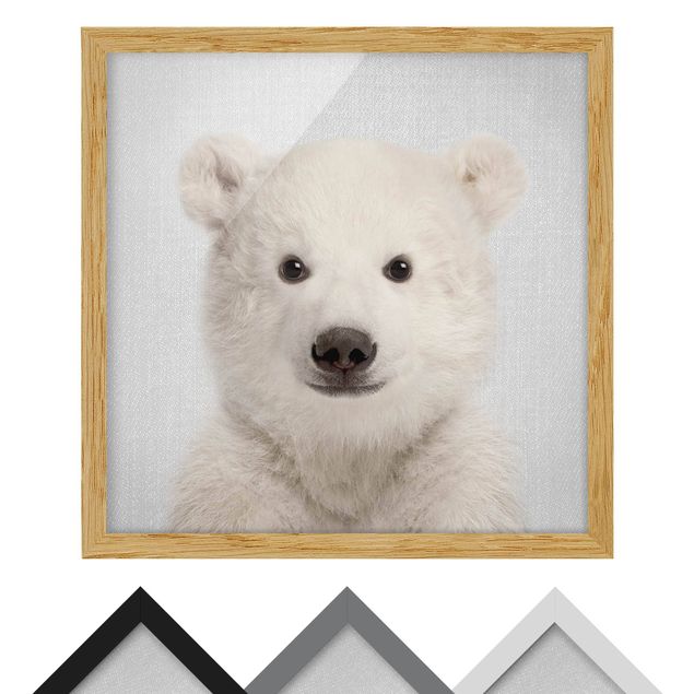 quadros em preto e branco Baby Polar Bear Emil