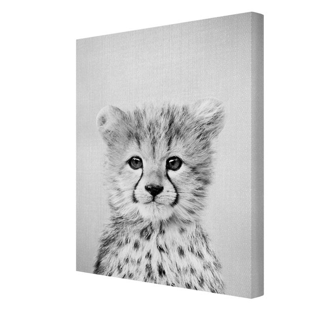 quadros preto e branco para decoração Baby Cheetah Gino Black And White