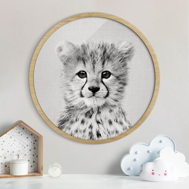 decoração para quartos infantis Baby Cheetah Gino Black And White