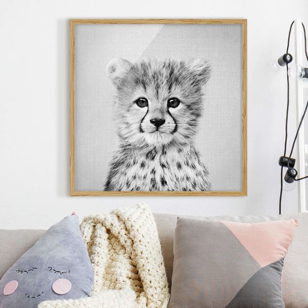 decoração para quartos infantis Baby Cheetah Gino Black And White