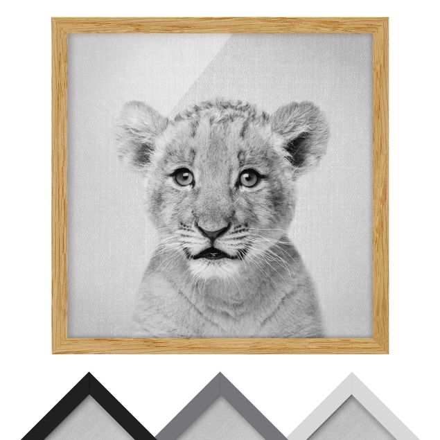 quadros em preto e branco Baby Lion Luca Black And White