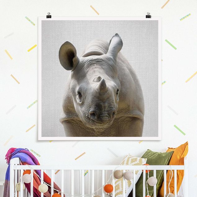 decoração para quartos infantis Baby Rhinoceros Nina