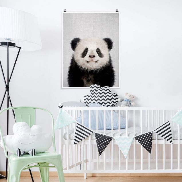 Posters em preto e branco Baby Panda Prian