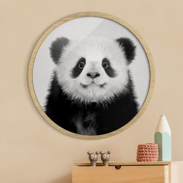Quadros pandas Baby Panda Prian Black And White