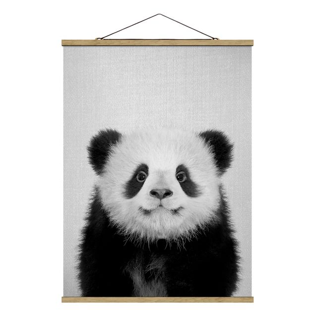quadro animal Baby Panda Prian Black And White