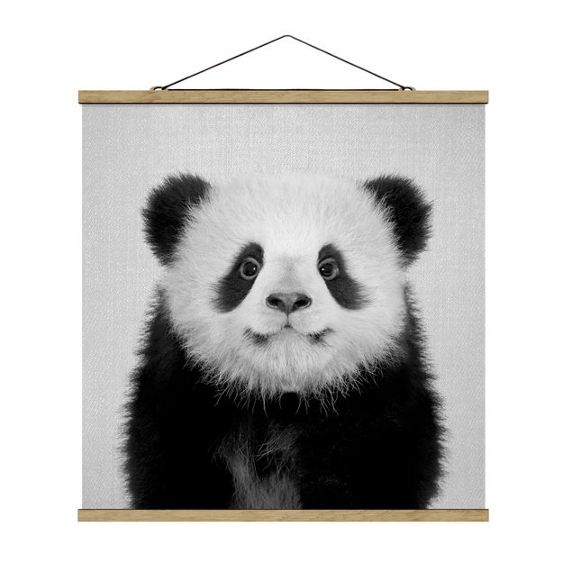 quadro animal Baby Panda Prian Black And White