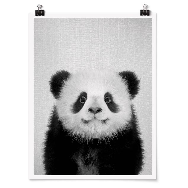 Posters animais Baby Panda Prian Black And White