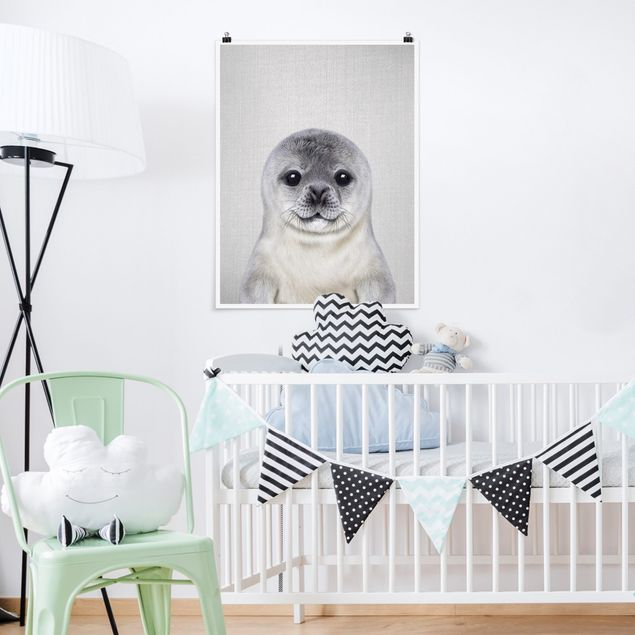 Posters em preto e branco Baby Seal Ronny