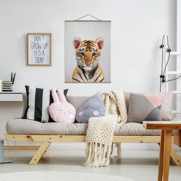quadros decorativos para sala modernos Baby Tiger Thor