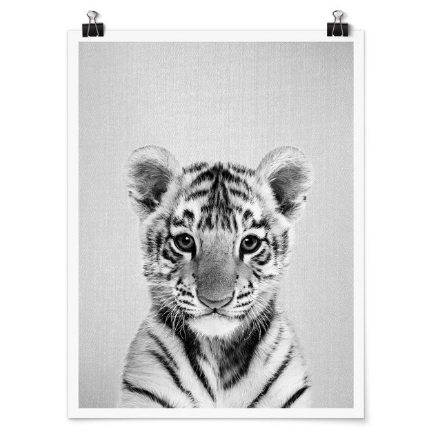 Posters animais Baby Tiger Thor Black And White