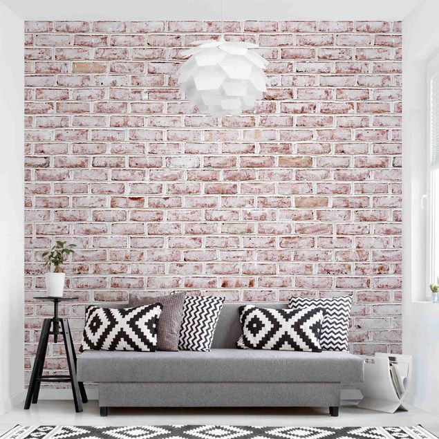decoraçao para parede de cozinha Brick Wall Shabby Painted White