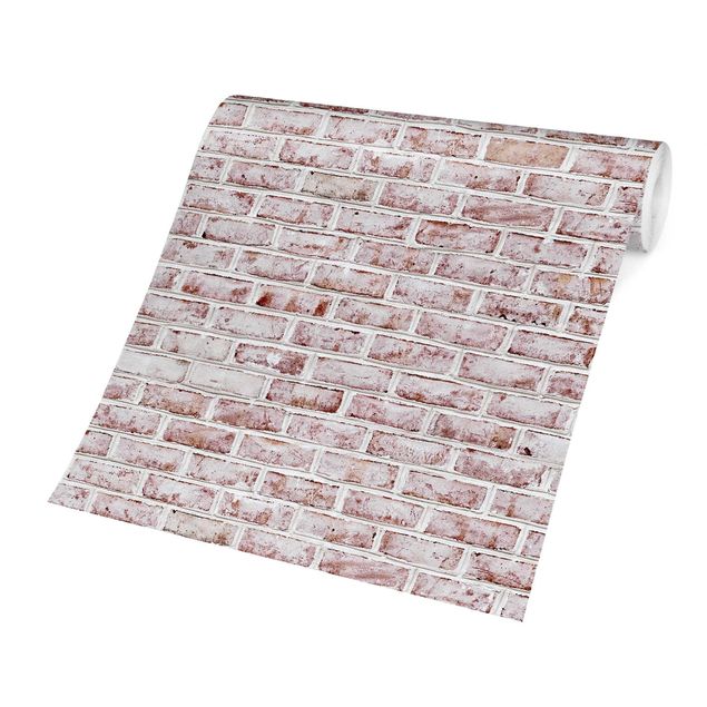papel de parede para quarto de casal moderno Brick Wall Shabby Painted White