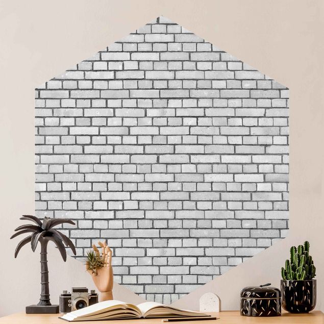 Papel de parede tijolo Brick Wall White