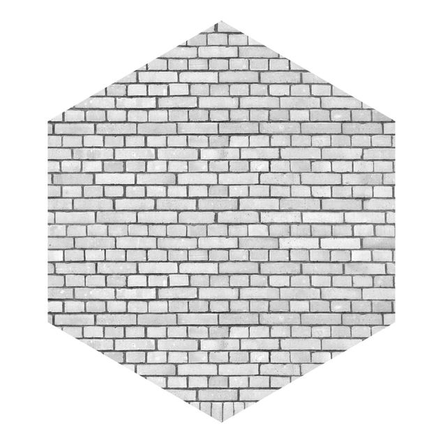 Papel de parede branco Brick Wall White