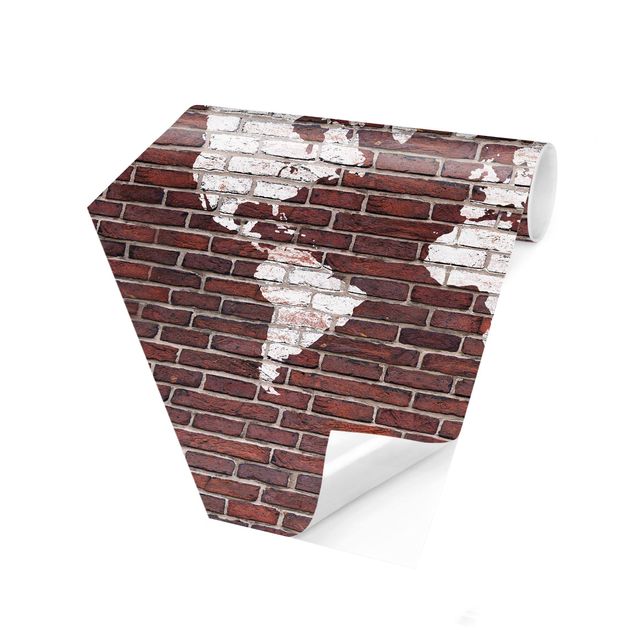 papel de parede para quarto de casal moderno Brick World Map