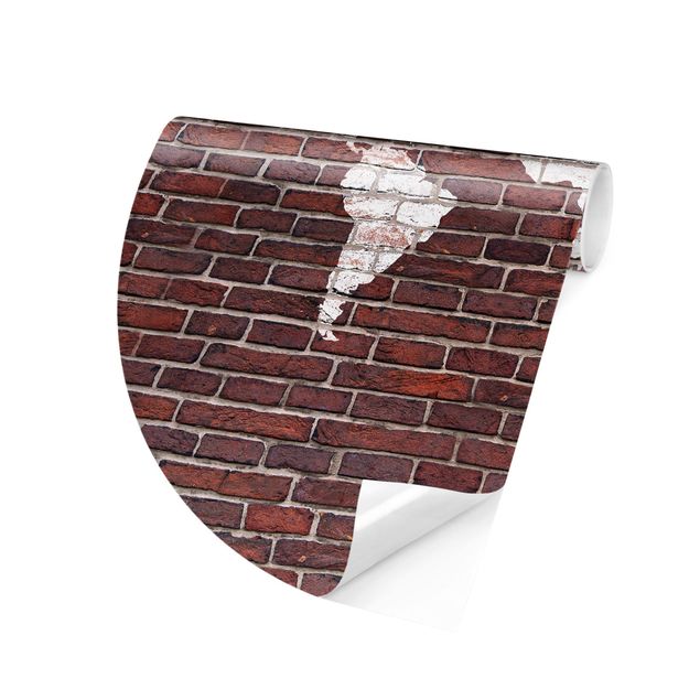 papel de parede imitando pedra Brick World Map