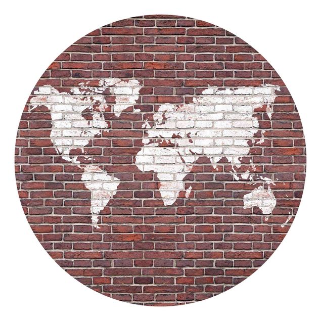 papel de paredes 3d Brick World Map
