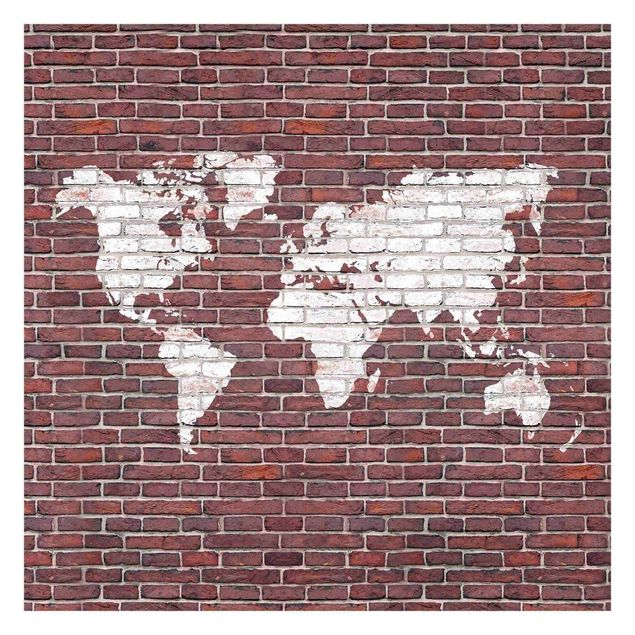 mural para parede Brick World Map