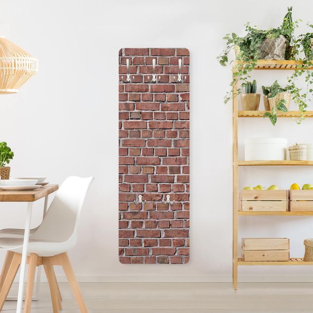 Cabides de parede padrões Brick Tile Wallpaper Red