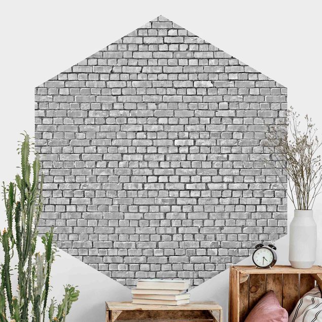 decoraçao cozinha Brick Wallpaper Black And White