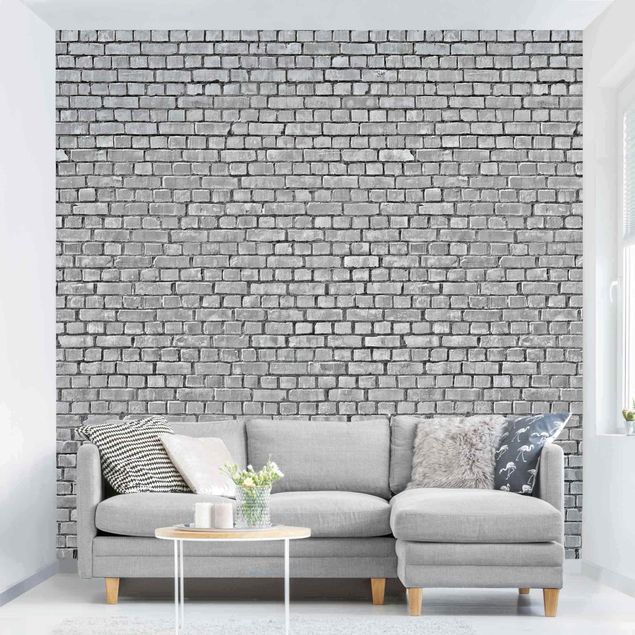 decoraçao cozinha Brick Tile Wallpaper Black And White