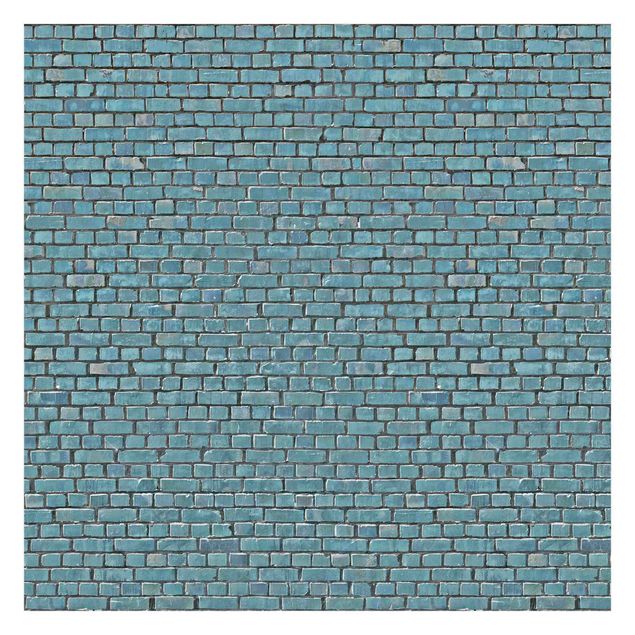 mural para parede Brick Tile Wallpaper Turquoise Blue