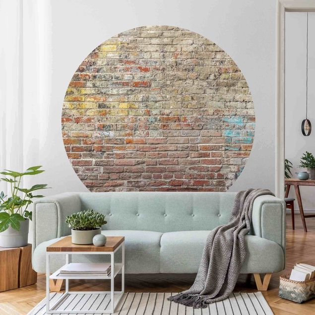papel de parede imitando pedra Brick Wall With Shabby Colouring