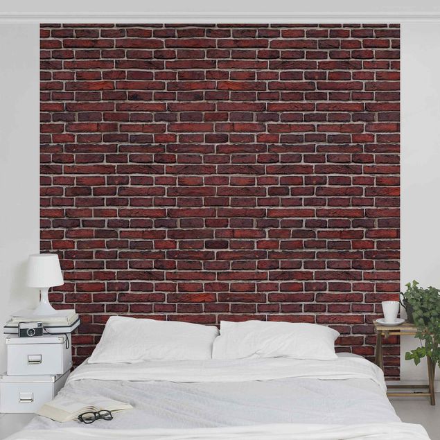 papel parede de tijolinho Brick Wall Red