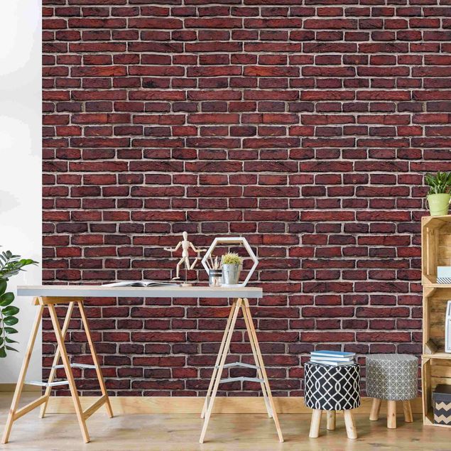 papel de paredes 3d Brick Wall Red