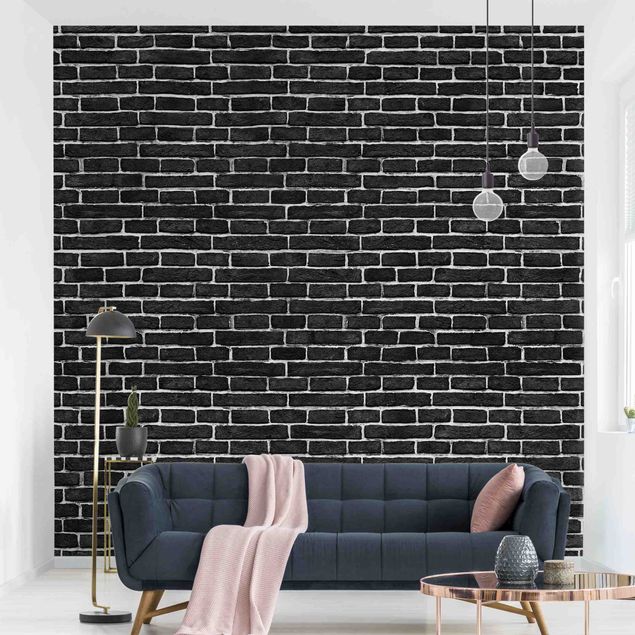 Papel de parede tijolo Brick Wall Black