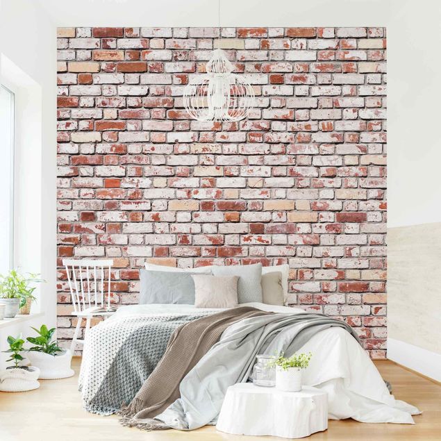 papel de parede imitando pedra Brick Wall Shabby Rustic