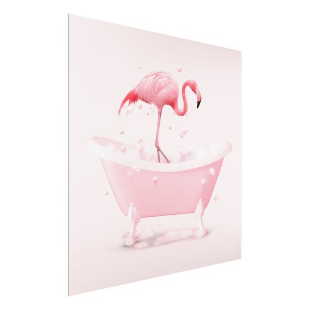 Quadros rosas Bath Tub Flamingo