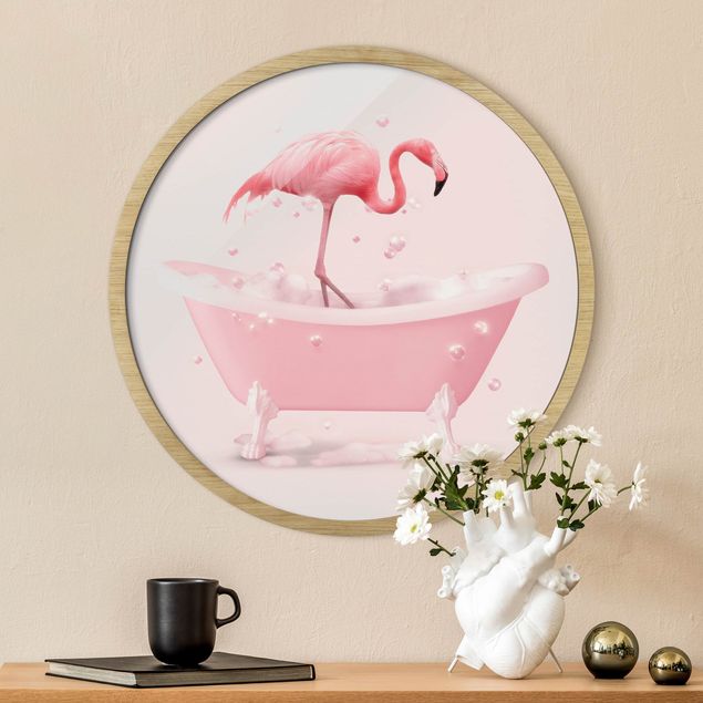 Quadros florais Bath Tub Flamingo