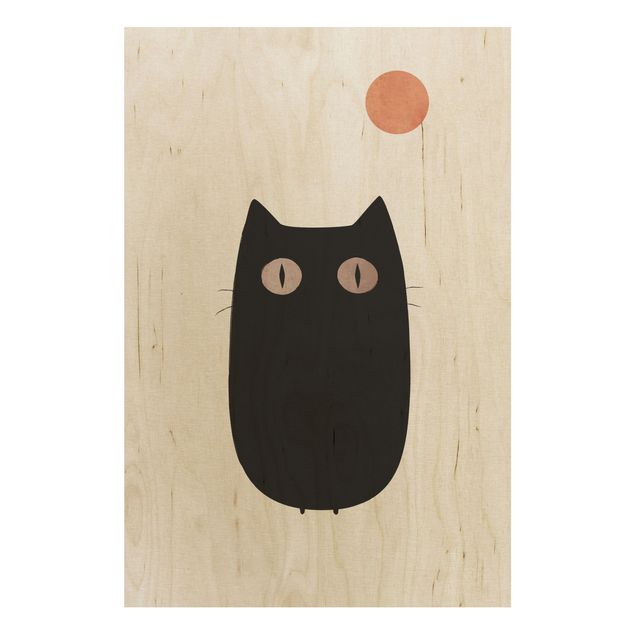 Quadros decorativos Black Cat Illustration
