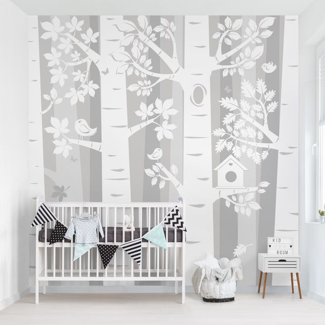 decoração para quartos infantis Trees In The Forest Grey