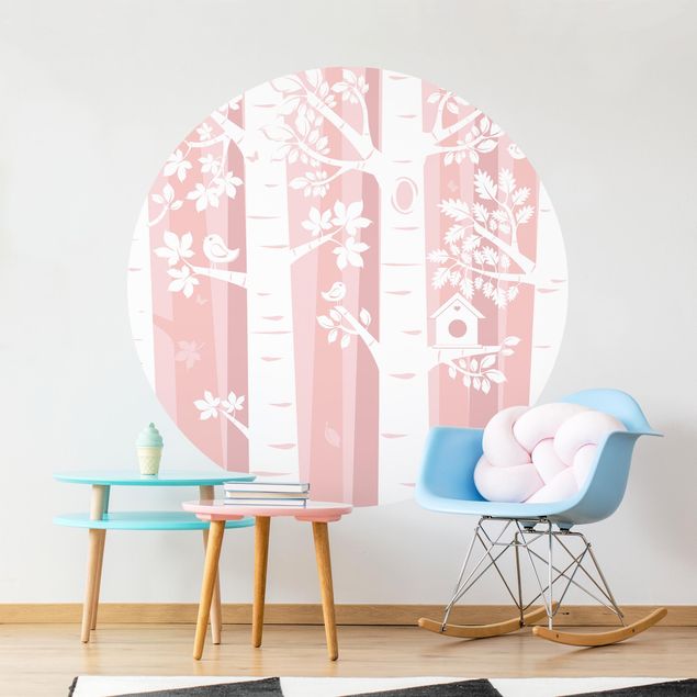 decoração para quartos infantis Trees In The Forest Pink