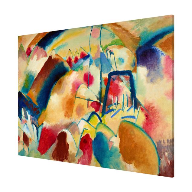 Quadros por movimento artístico Wassily Kandinsky - Landscape With Church (Landscape With Red Spotsi)