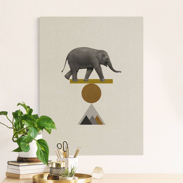 Telas decorativas elefantes Art Of Balance Elephant