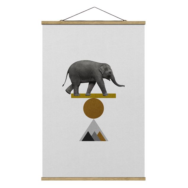 quadros decorativos para sala modernos Art Of Balance Elephant