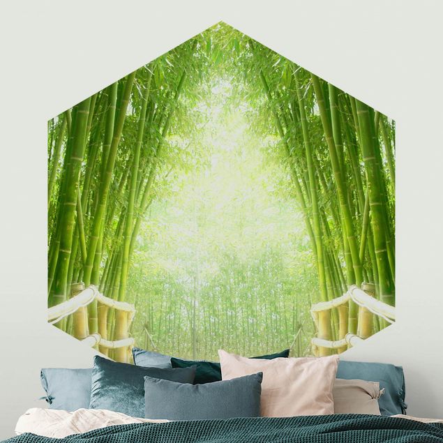 Papel de parede 3D Bamboo Way