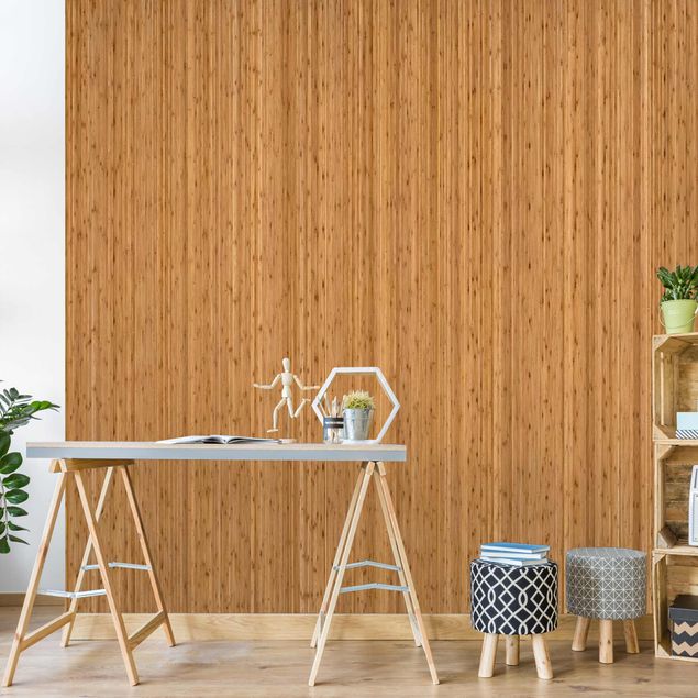 papel de parede imitando madeira Bamboo