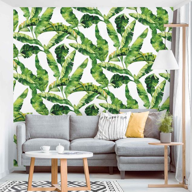 decoraçao cozinha Banana Leaf Watercolour Pattern