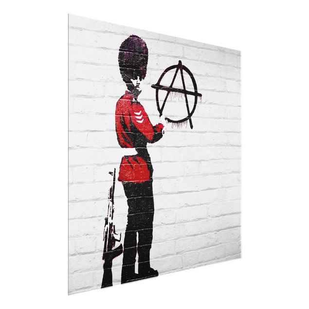 quadros preto e branco para decoração Anarchist Soldier - Brandalised ft. Graffiti by Banksy